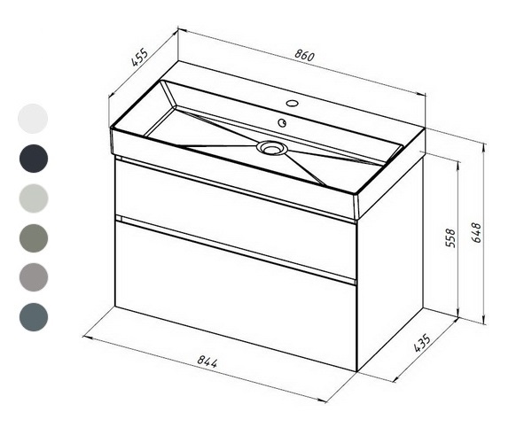 тумба с раковиной ALLEN BRAU INFINITY 85